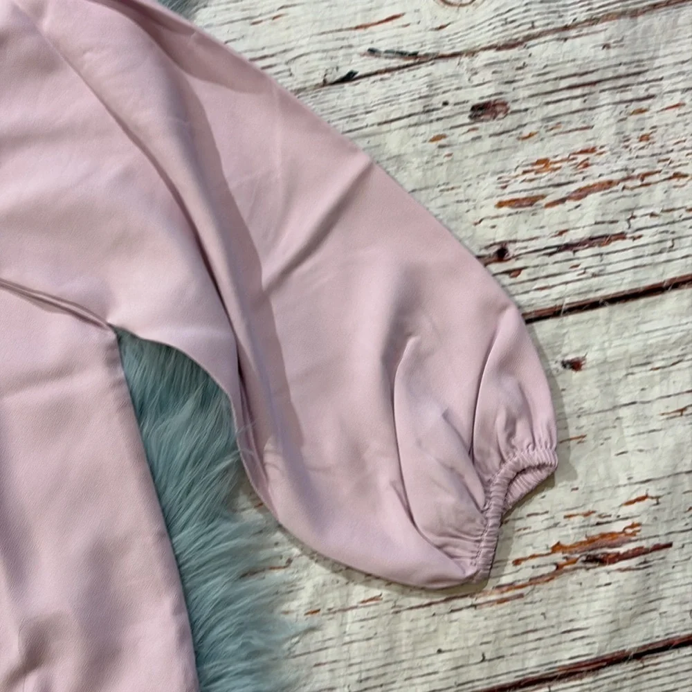 NWT J. CREW Puff-Sleeve Satin-Back Crepe Top in Lavender sz XSP